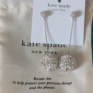 NWT Kate Spade Razzle Dazzle Linear Earrings - Silver